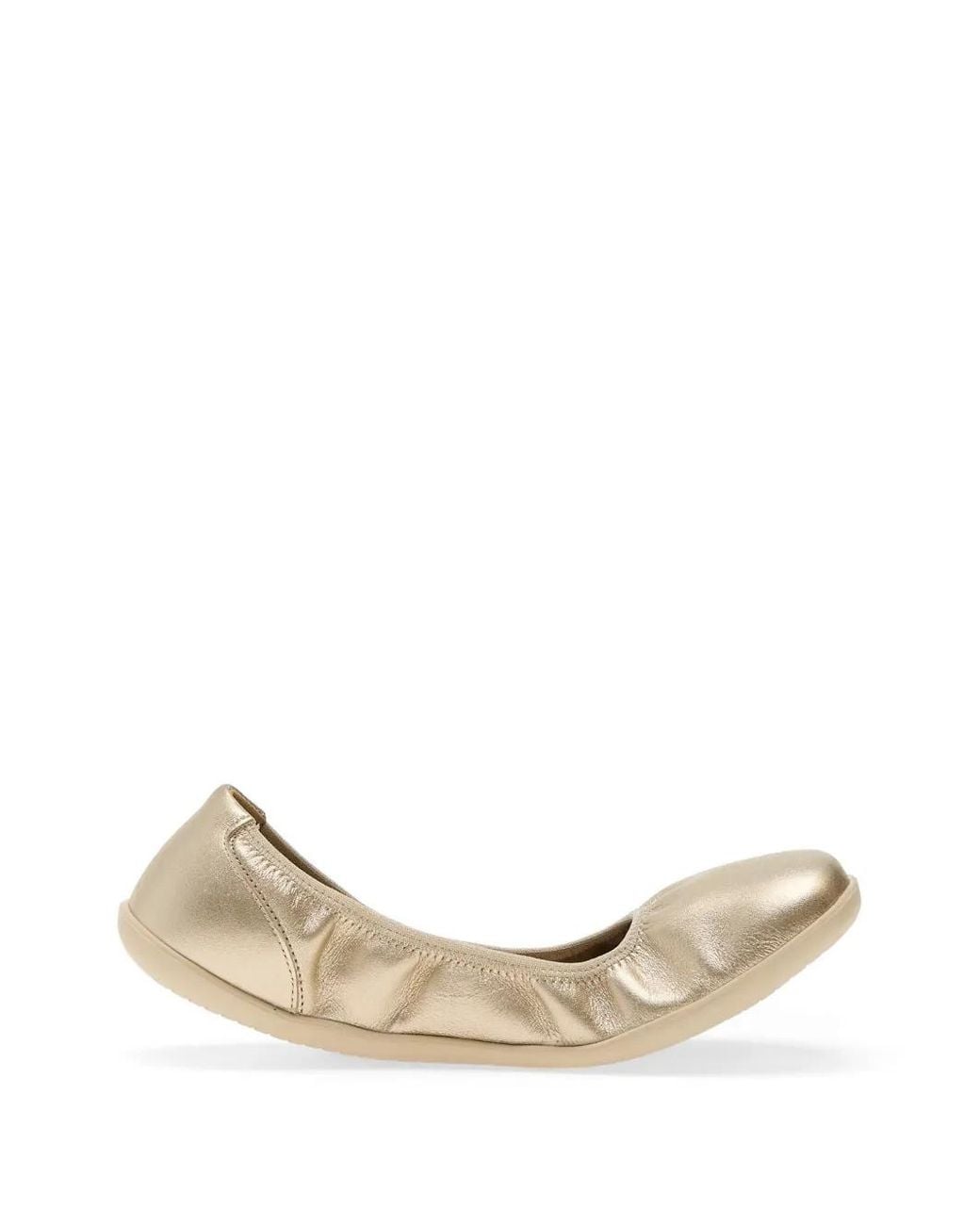 Groundies Natural Metallic-Effect Elasticated Ballet Flats