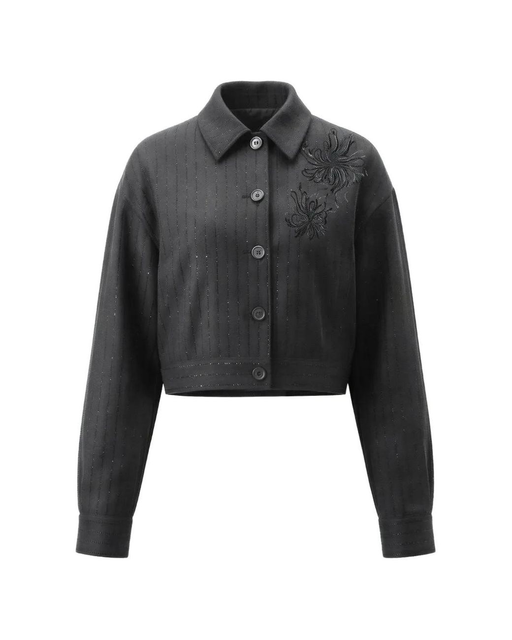 Liu Jo Black Embroidered Pinstripe Jacket