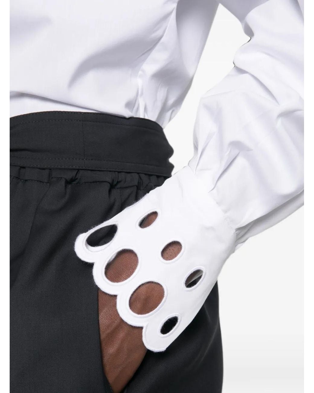 Max Mara White Mststaffa Laser-Cut Buttoned Shirt