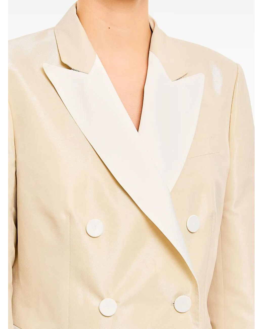 Alberto Biani Natural Double-Breasted Blazer