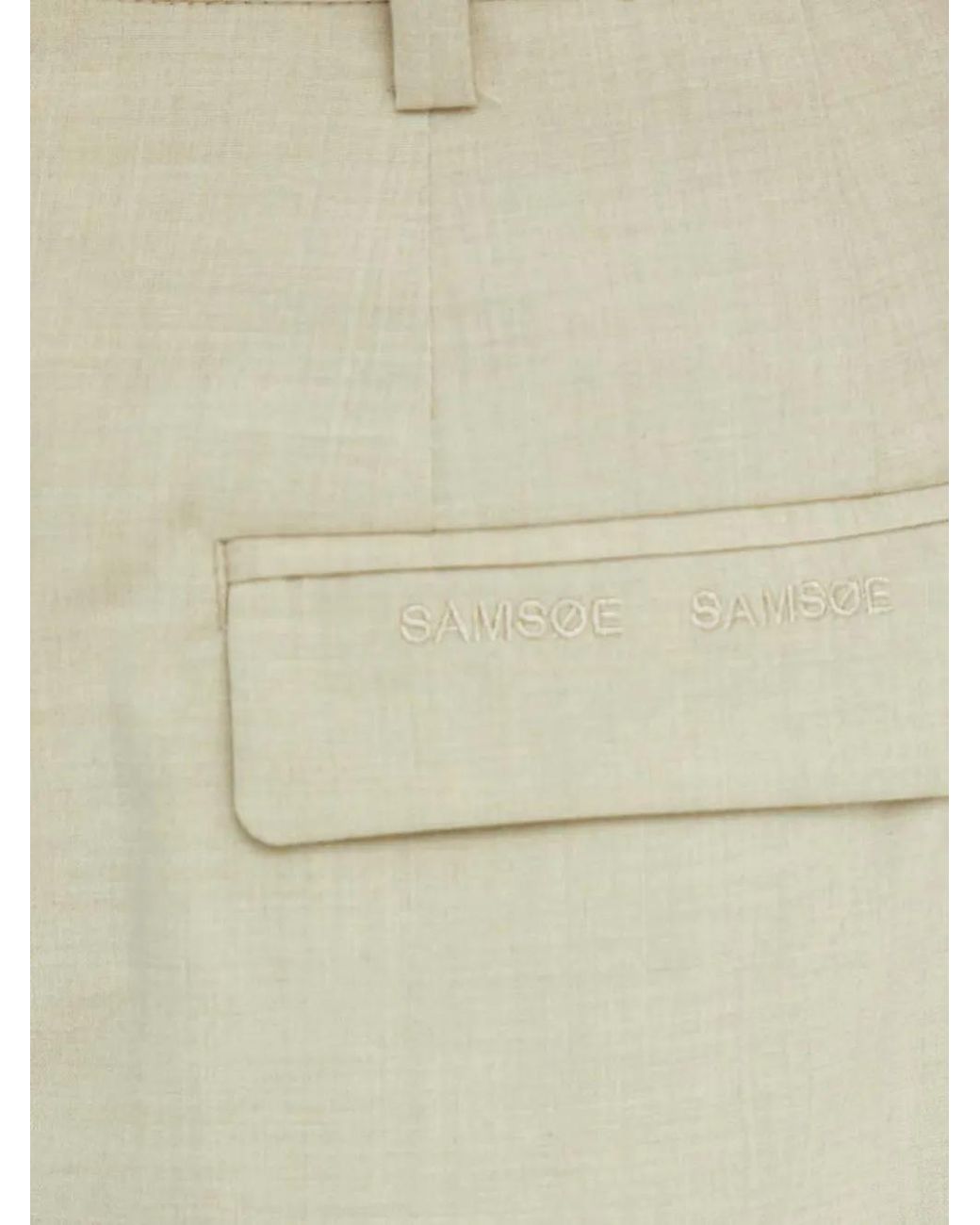Samsøe & Samsøe White Front-Pleat Straight Trousers