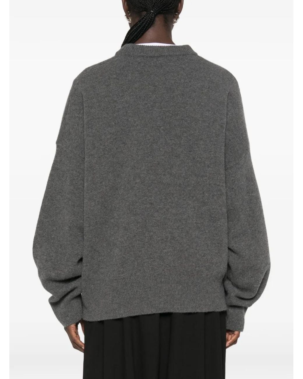 Rohe Gray Crew Neck Dropped-Shoulder Sweater
