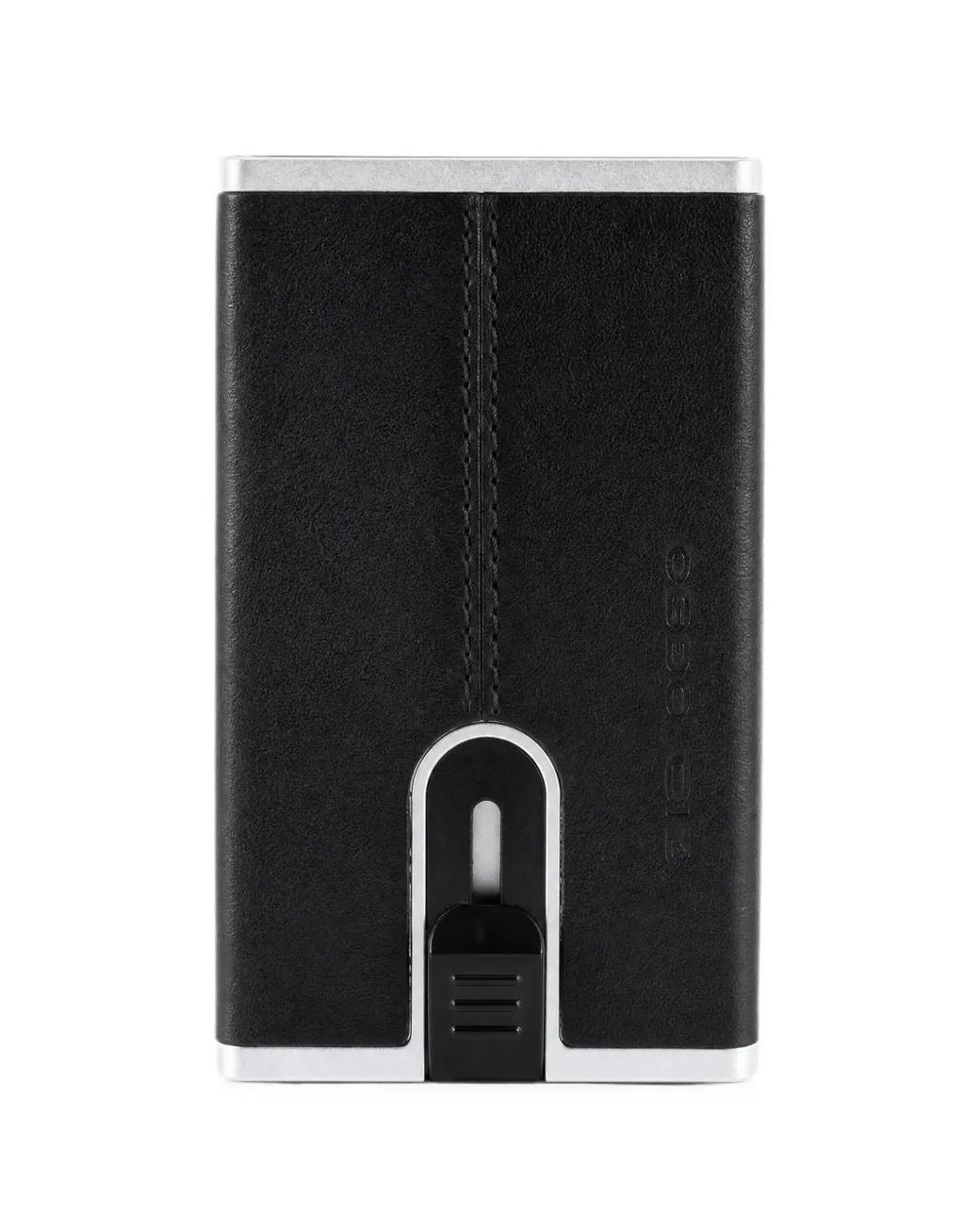 Piquadro Black Logo-Embossed Leather Cardholder for men