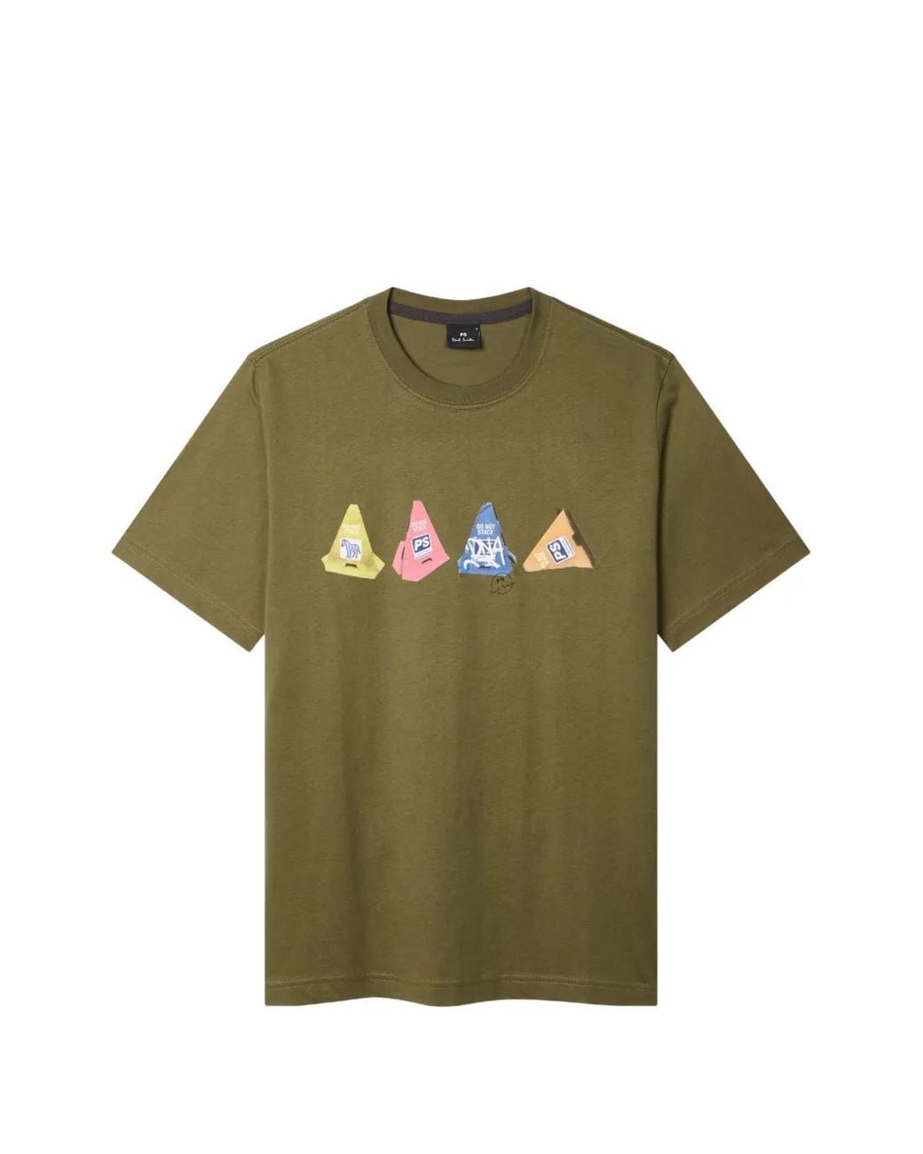 Paul Smith Green Cones' Print T-Shirt for men