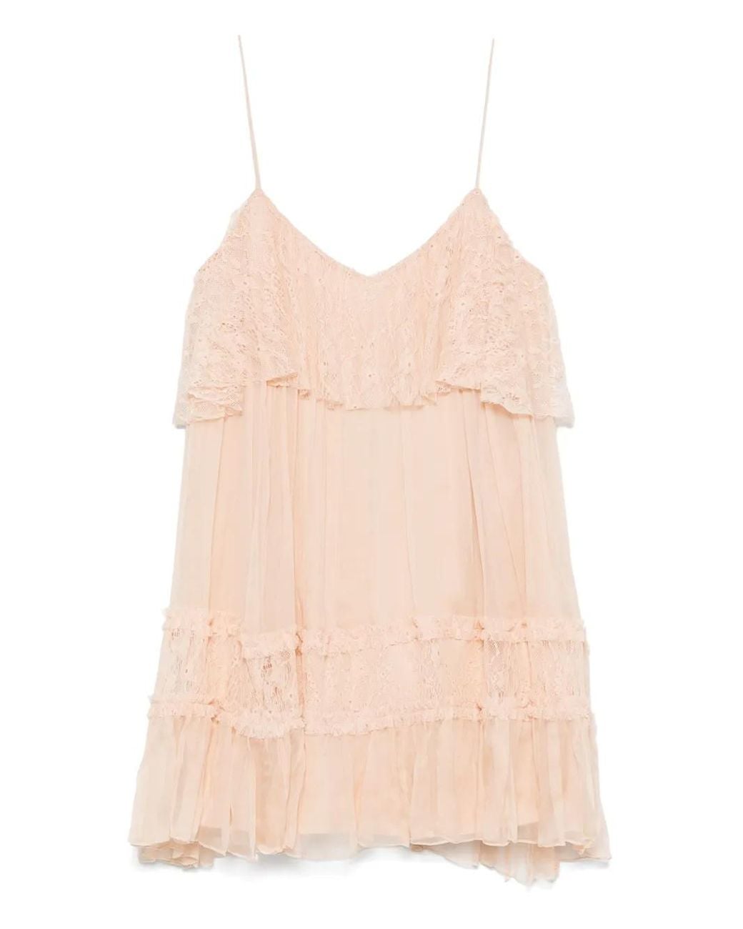 Nissa Pink Lace Mini Dress