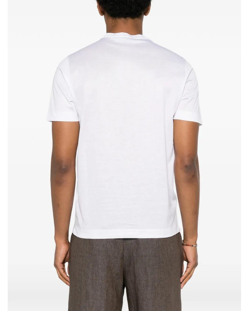 Canali White T-Shirt À Col Rond for men