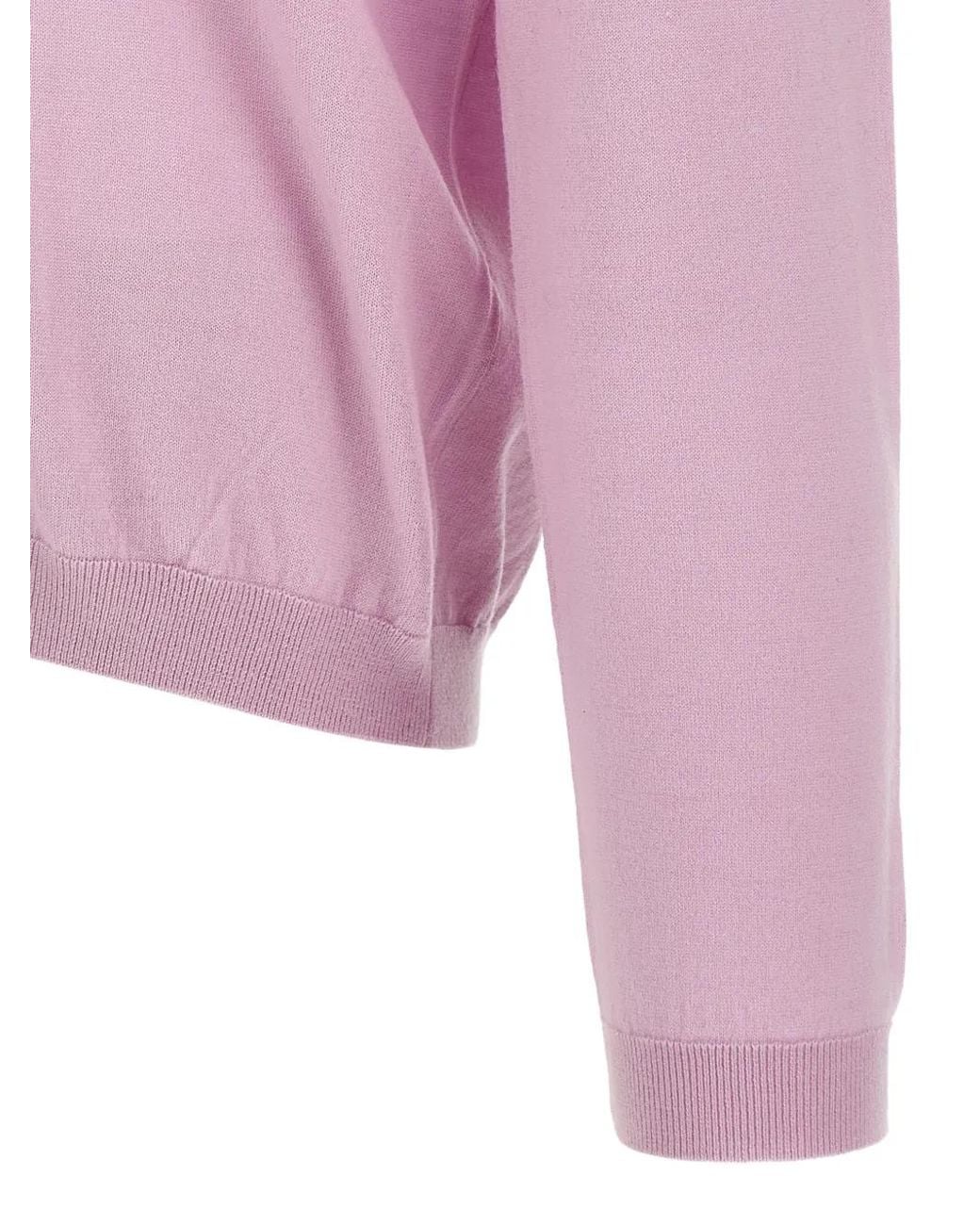 LARMERI STUDIO Pink Touch V-Neck Polo Shirt for men
