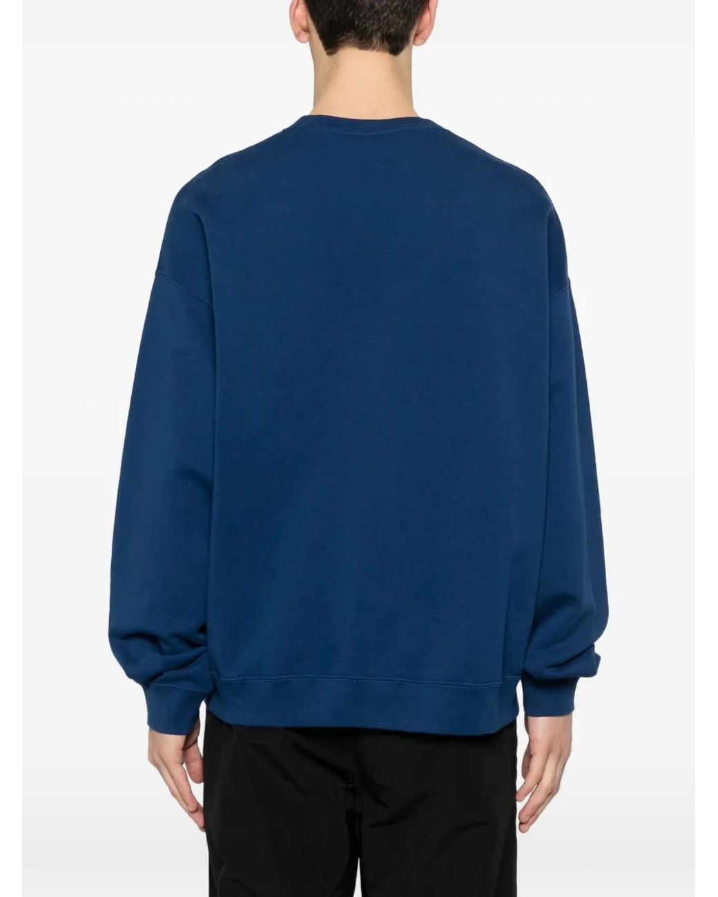 Canada Goose Blue Embroidery Crew Sweatshirt for men