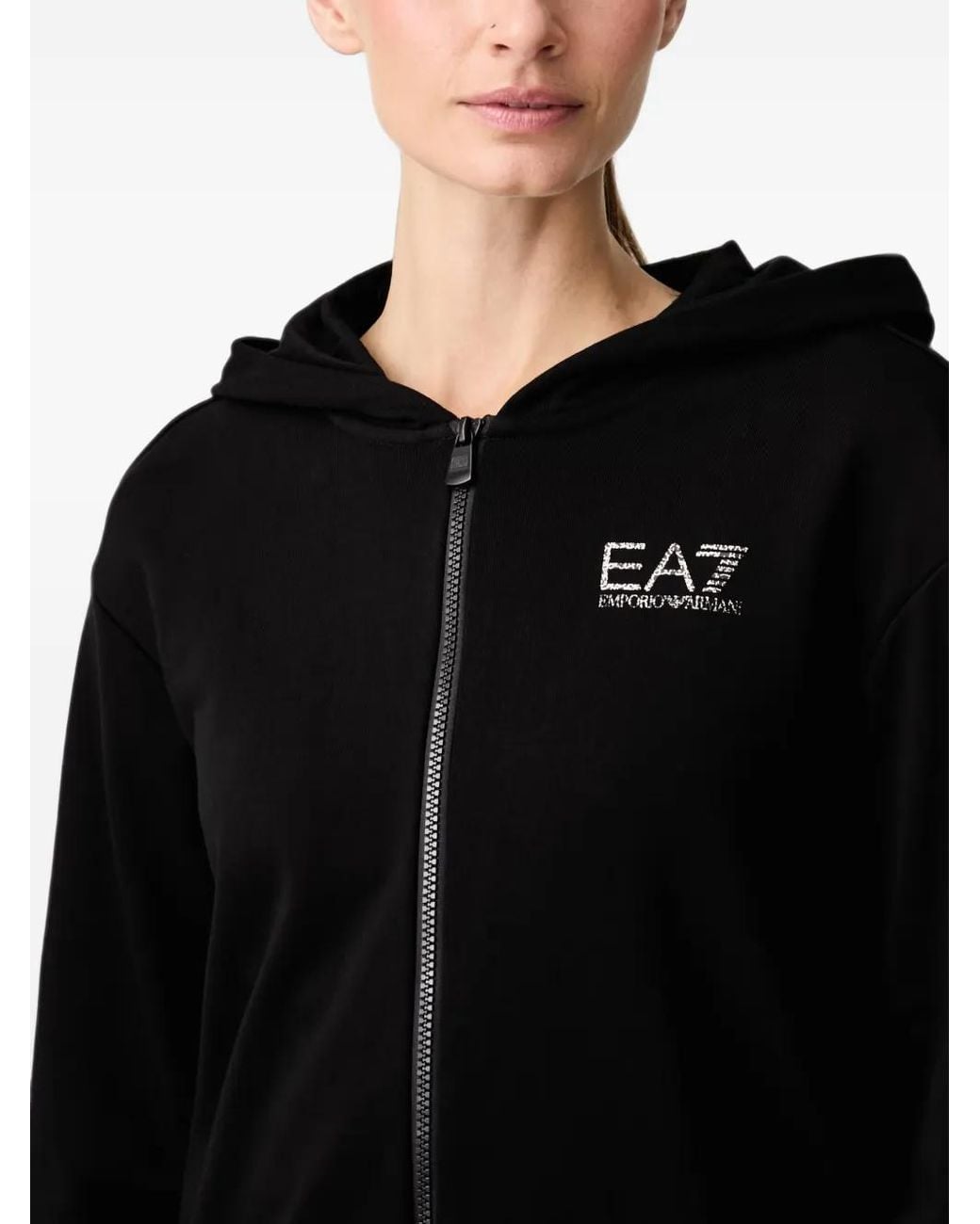 EA7 Black Logo-Print Track Suit