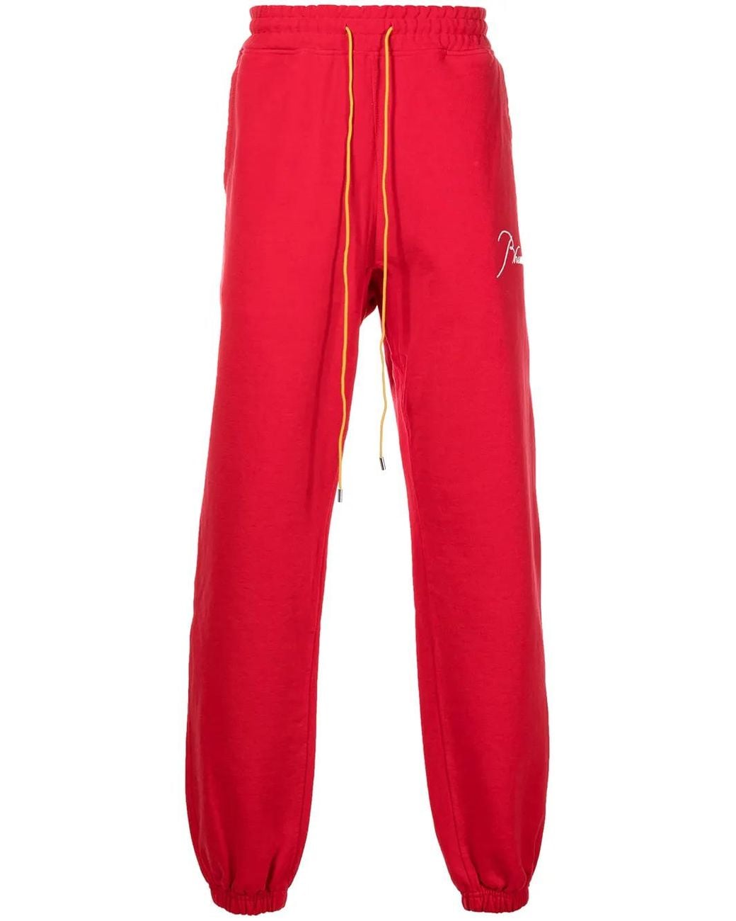 Rhude Embroidered-Logo Tapered Joggers for men