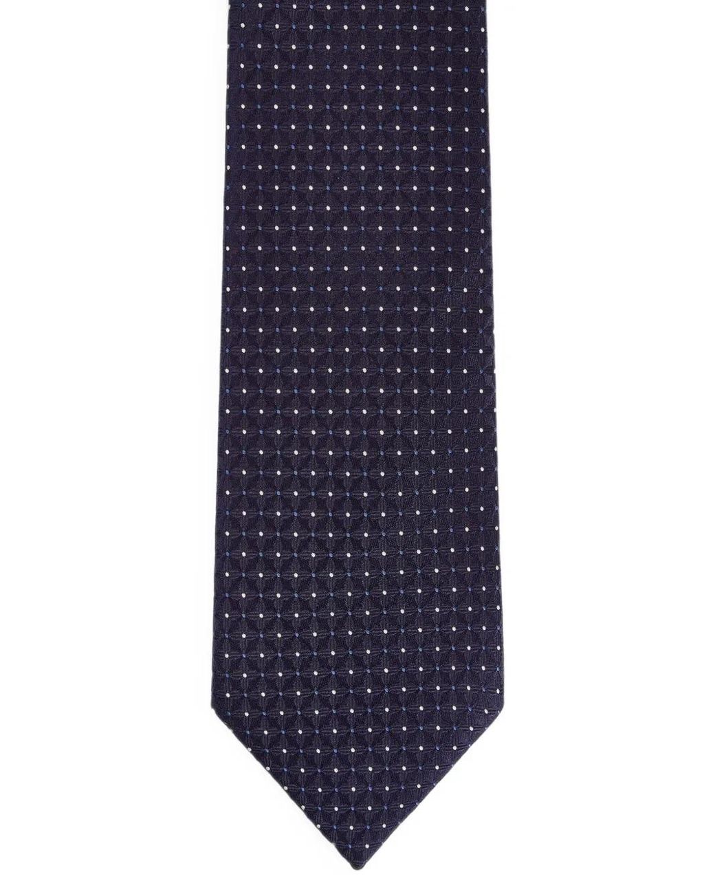 Fursac Blue Polka-Dot Silk Tie for men