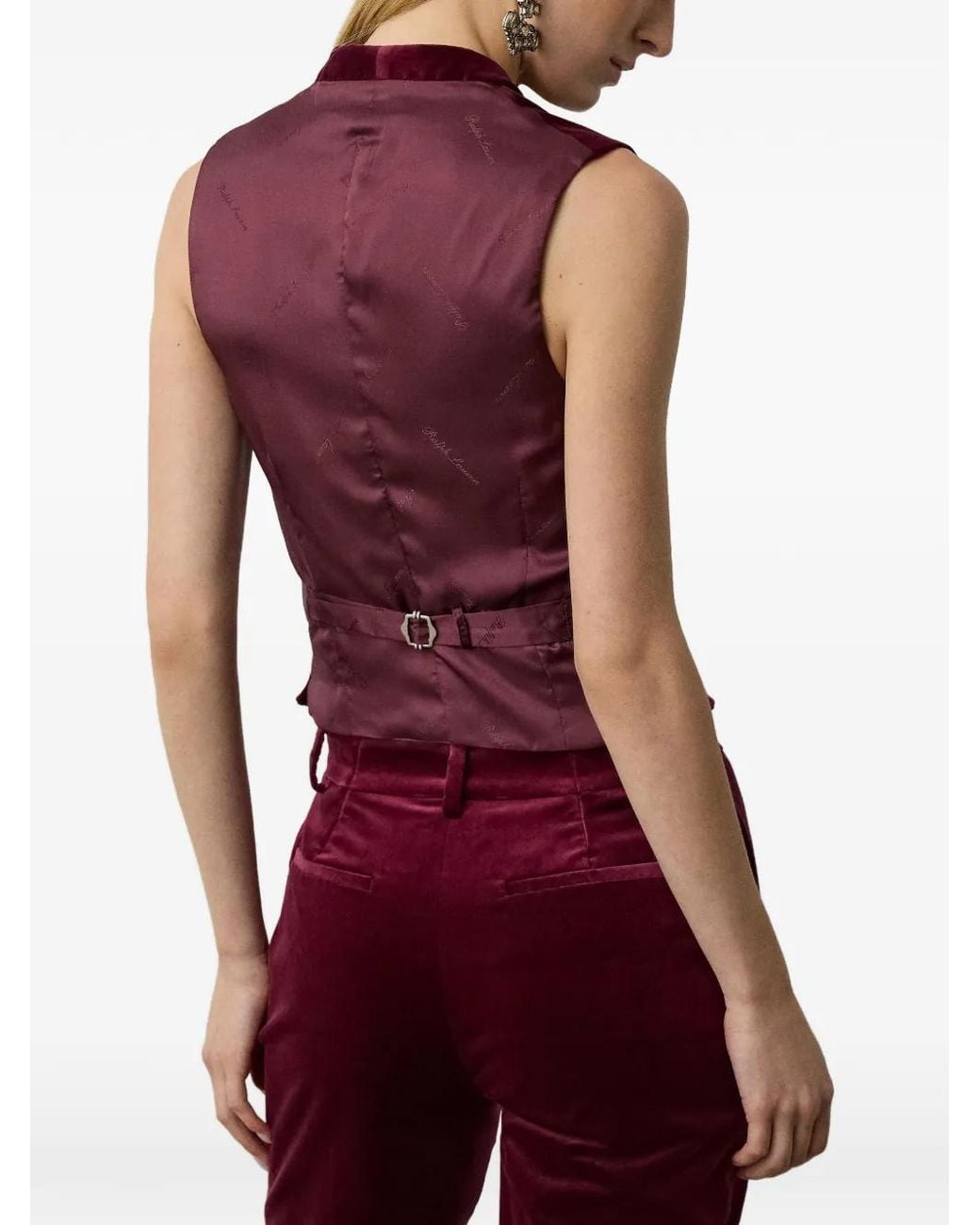 Ralph Lauren Purple Jaiden Velvet Waistcoat