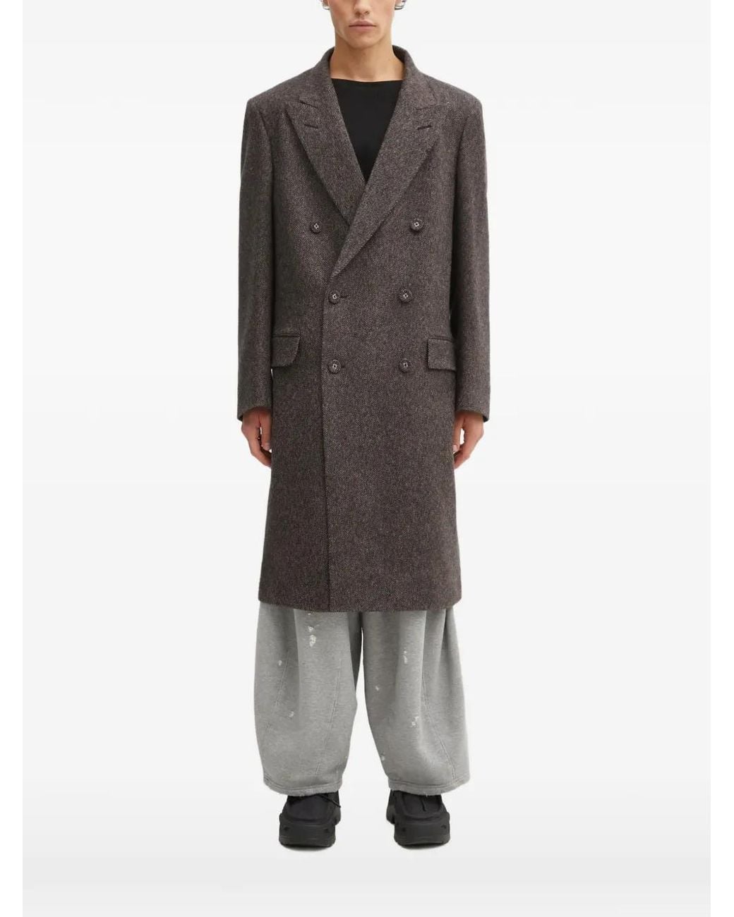 Wales Bonner Gray Mayfair Double-Breasted Coat for men