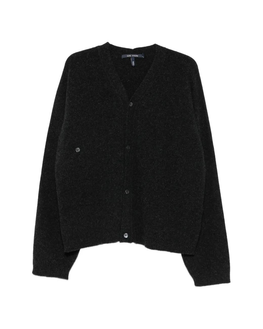 Sofie D'Hoore Black Meroe V-Neck Wool Cardigan
