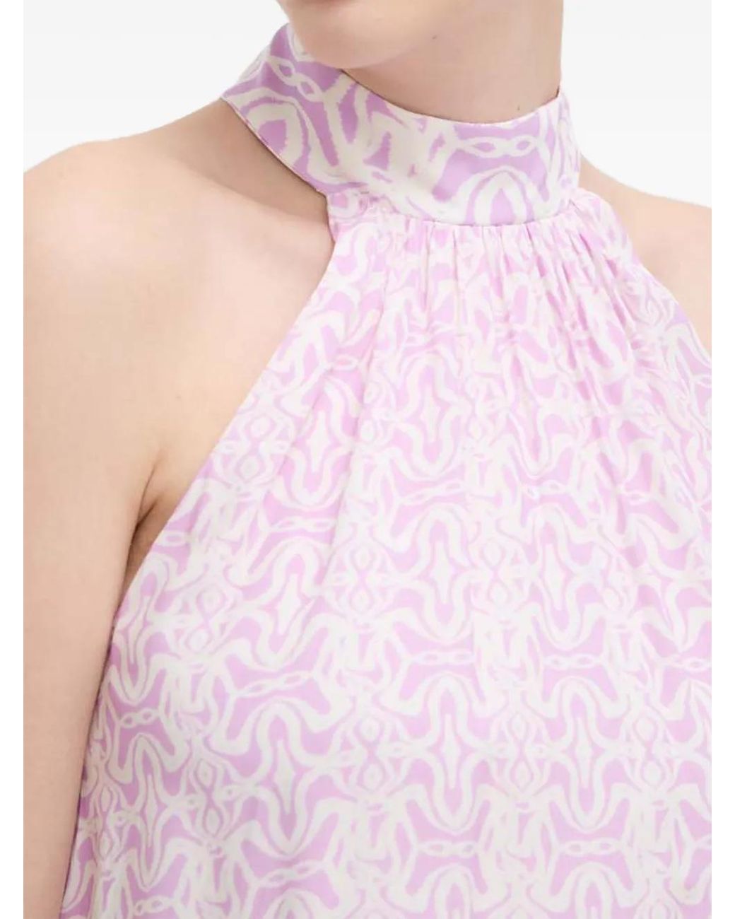 Desigual White Geometric-Pattern Blouse