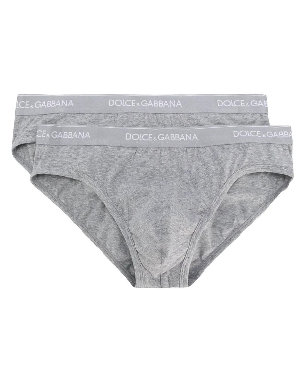 Dolce & Gabbana Gray Logo Briefs for men