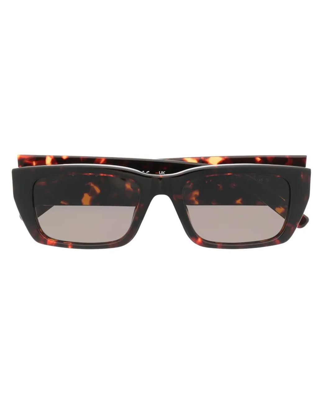 Palm Angels Black Tortoiseshell-Effect Square-Frame Sunglasses