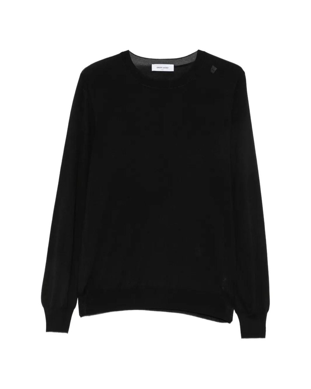 Gran Sasso Black Crew-Neck Long-Sleeve Sweater for men