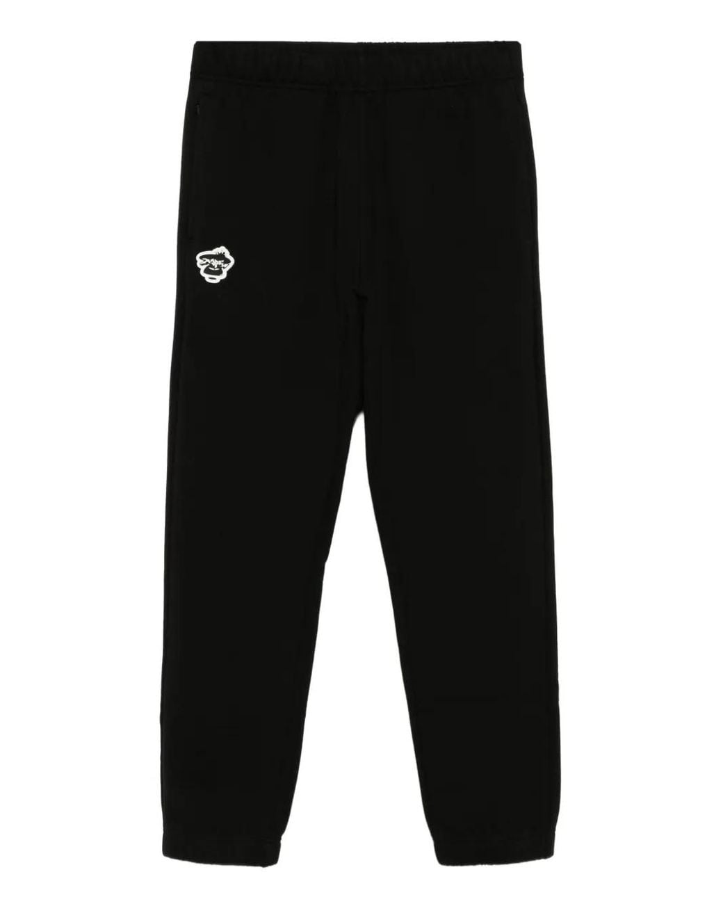 Aape By A Bathing Ape Black Logo-Patched Trousers for men