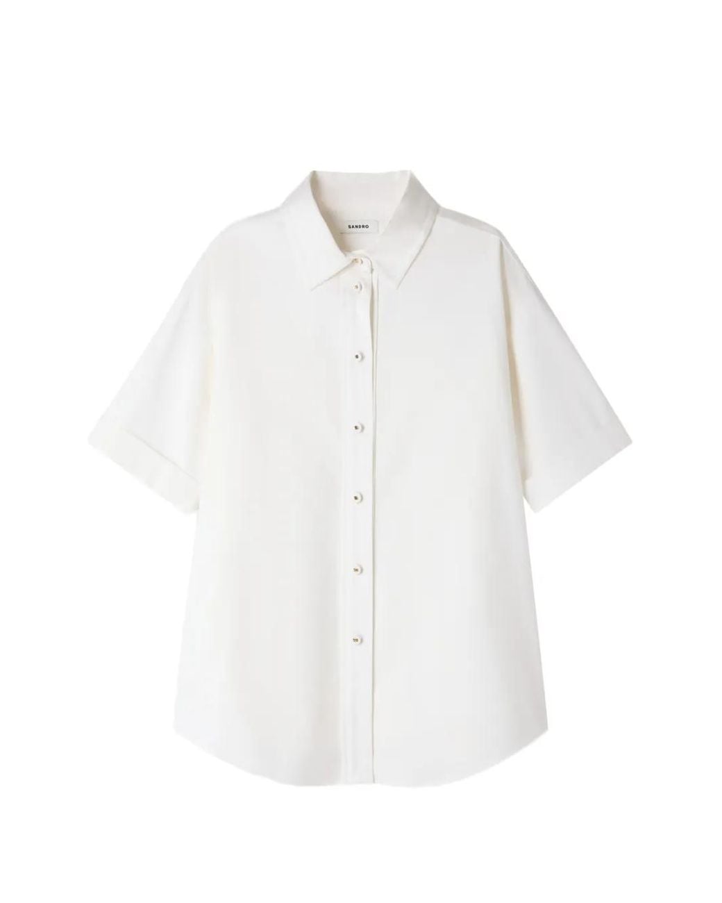 Sandro White Pleated Back Shirt