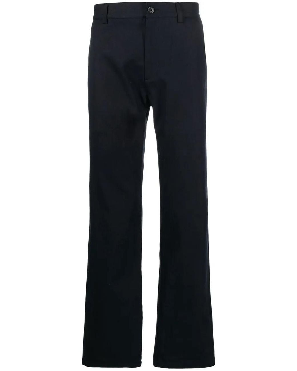 A.P.C. Blue Mid-Rise Straight-Leg Trousers for men
