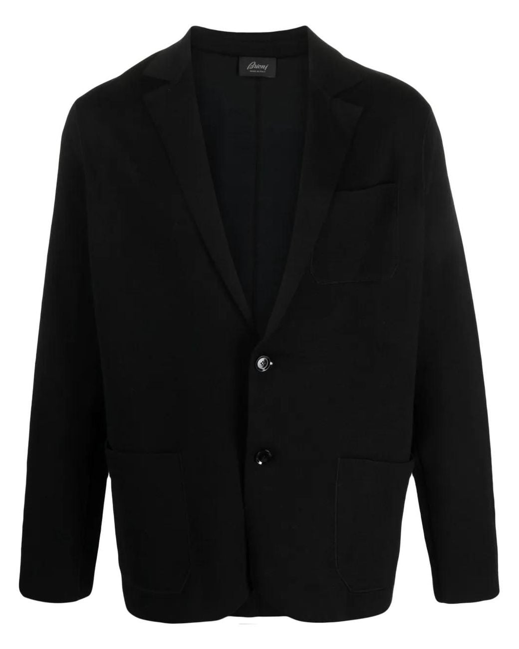 Brioni Black Single-Breasted Jersey Blazer for men