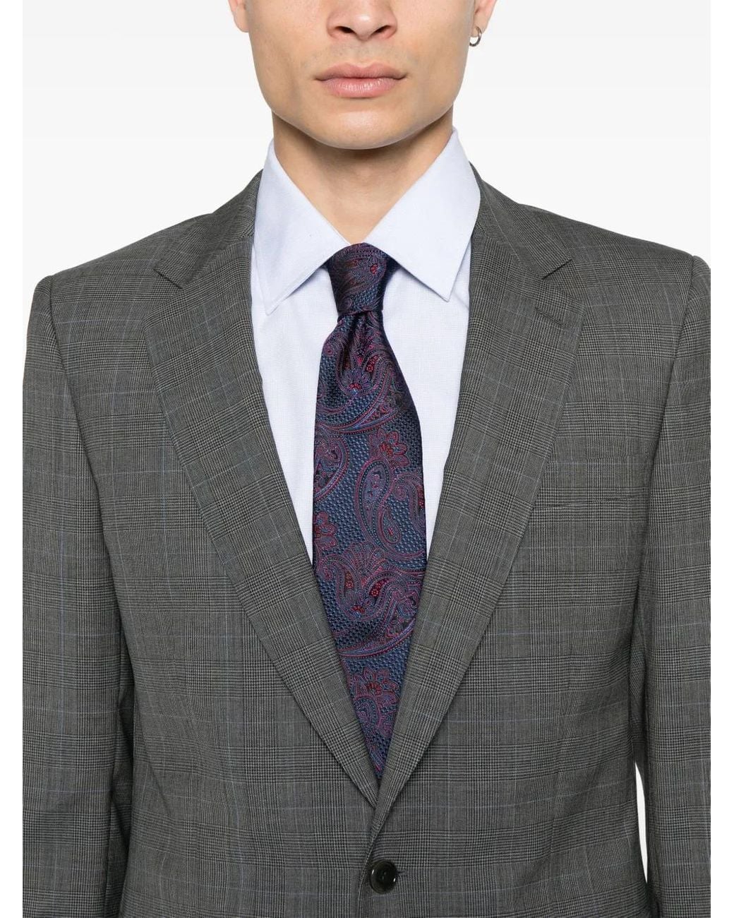 Fursac Gray Prince Of Wales-Check Suit for men