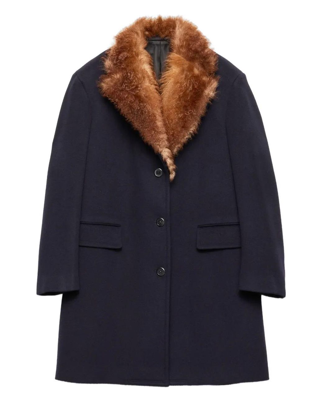 Prada Blue Single-Breasted Cloth Coat