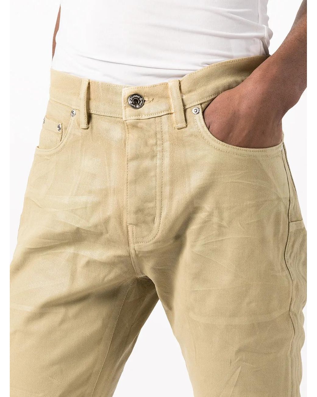 Purple Brand Natural P001 Leathered Skinny Jeans for men