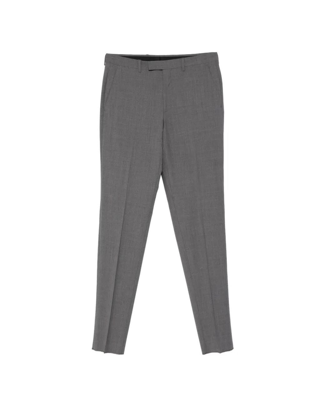 Zegna Gray Belt-Loops Trousers for men