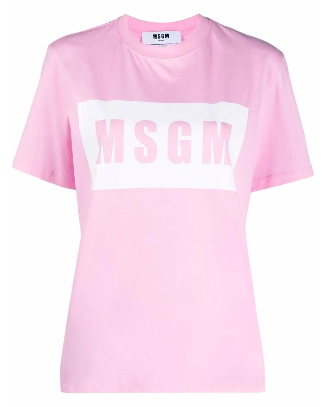 MSGM Pink Logo-print Cotton T-shirt