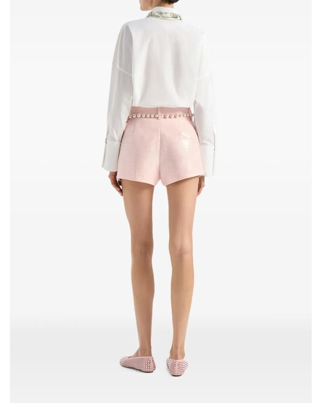 Genny White Embellished Collar Shirt