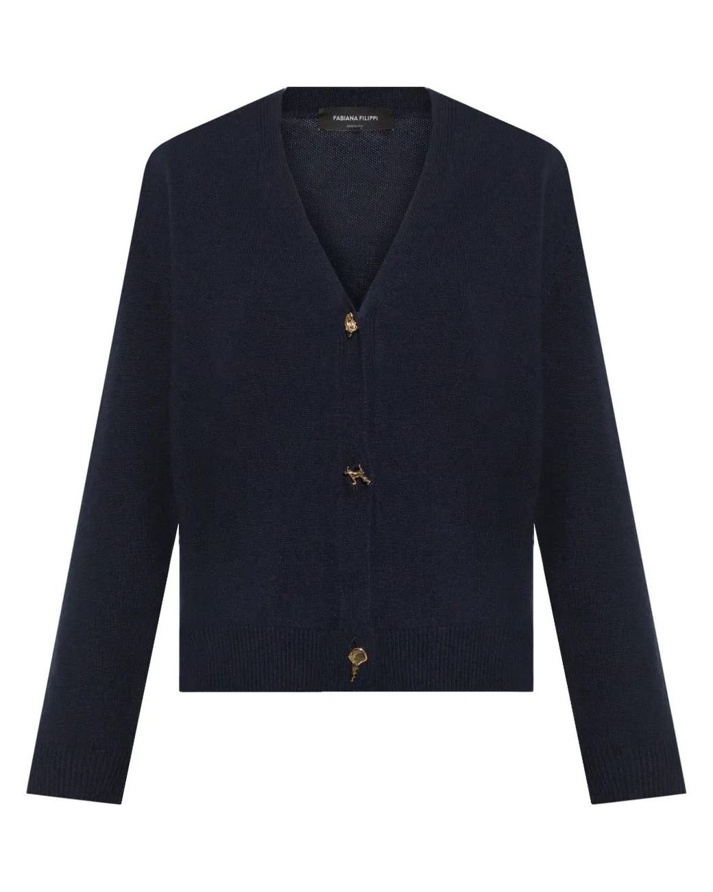 Fabiana Filippi Blue V-Neck Cashmere Cardigan