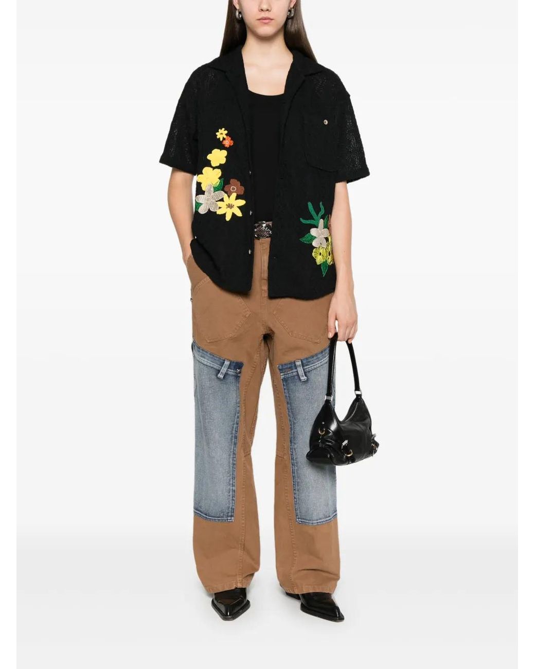 ANDERSSON BELL Blue Patchwork Panel Jeans