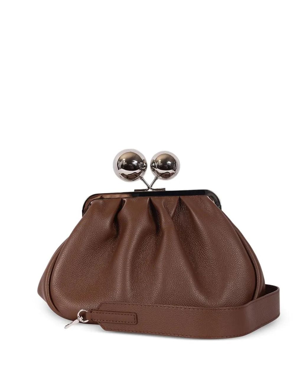 Weekend by Maxmara Brown Medium Wkacaro Pasticcino Leather Clutch Bag