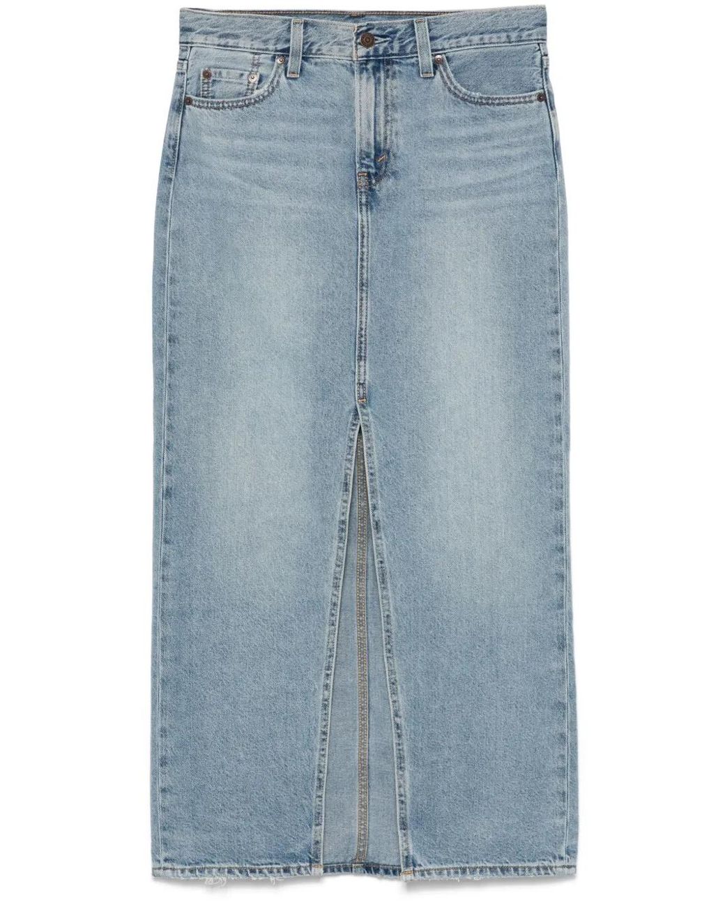 Levi's Blue Ankle Column Maxi Skirt