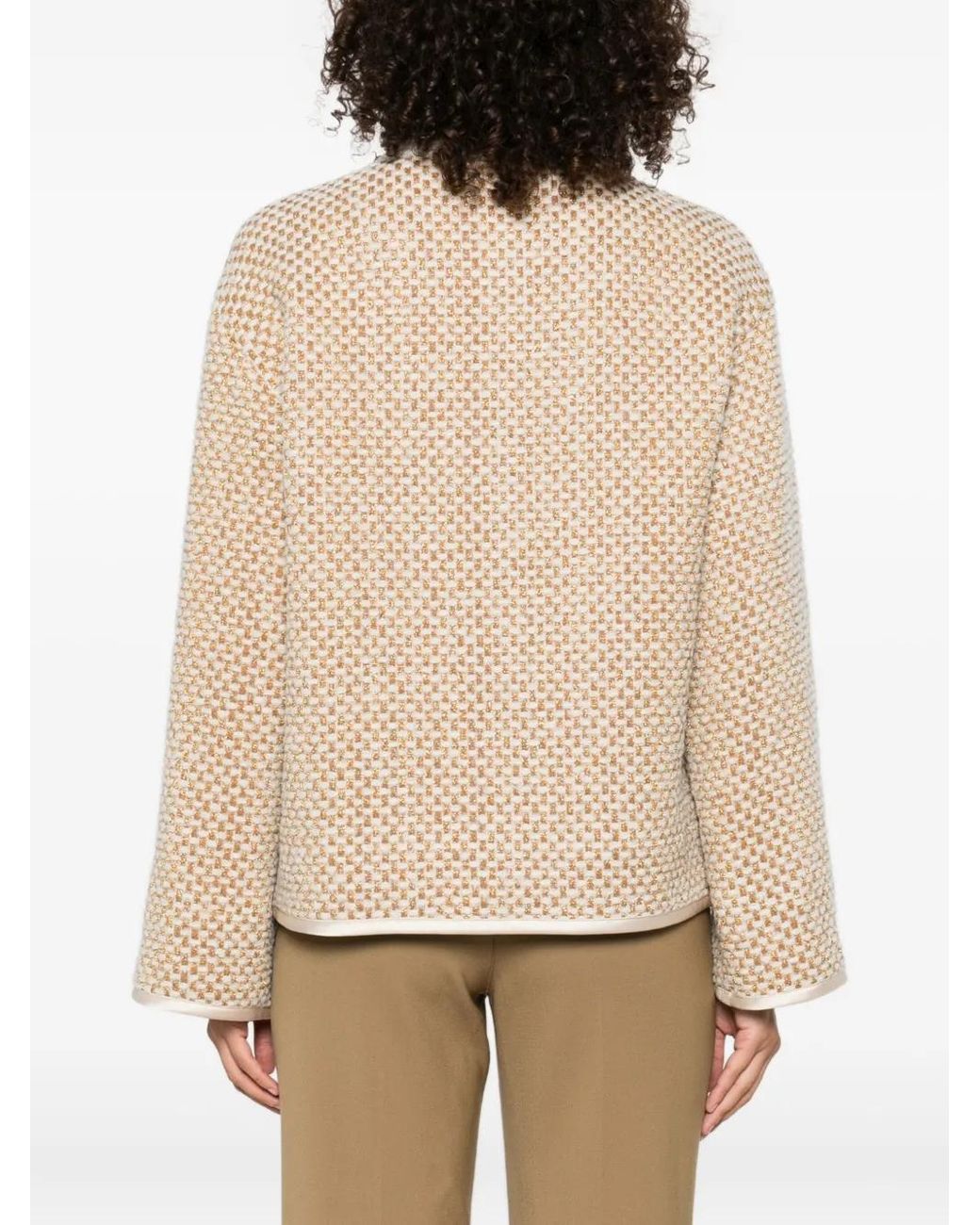 Chaqueta Con Bolsillos Con Ribete Forte_forte de color Natural