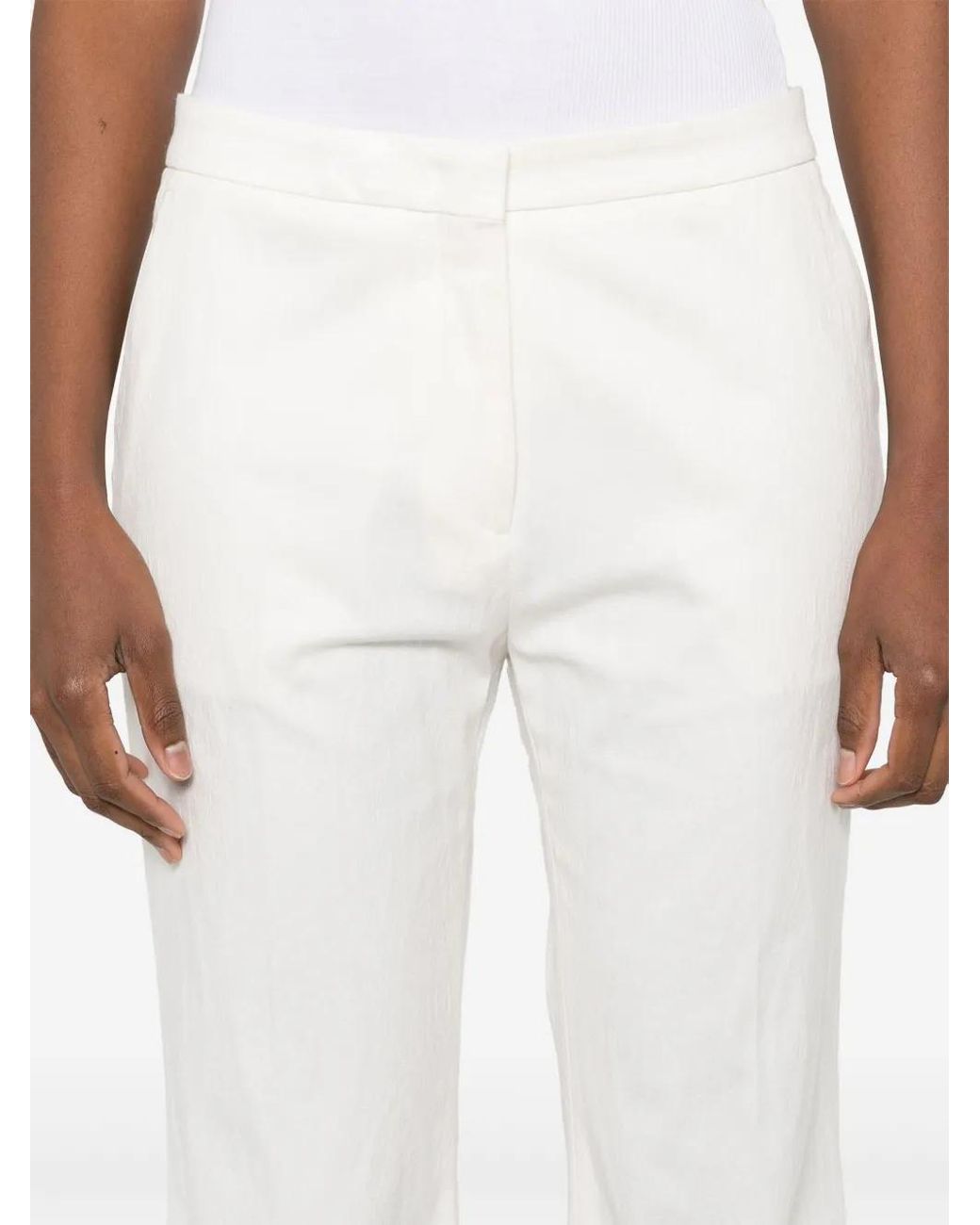 Etro White Paisley-Jacquard Trousers