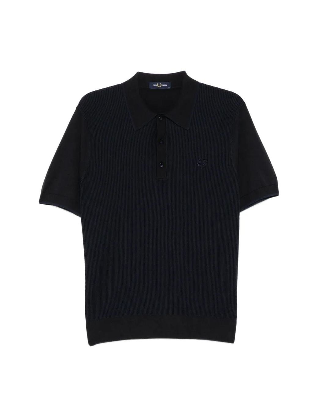 Fred Perry Black Tonic Waffle Polo Shirt for men