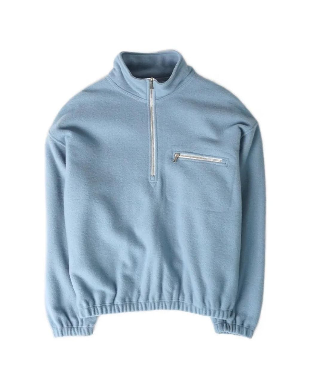 Rier Blue Zip-Up Polo Top for men