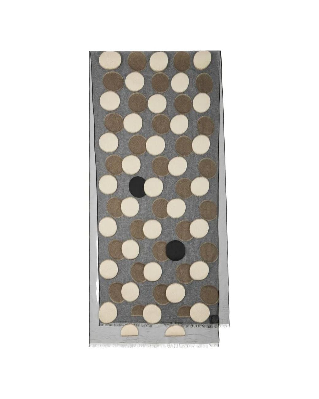 Paul Smith Gray And Polka Dot Sheer Scarf