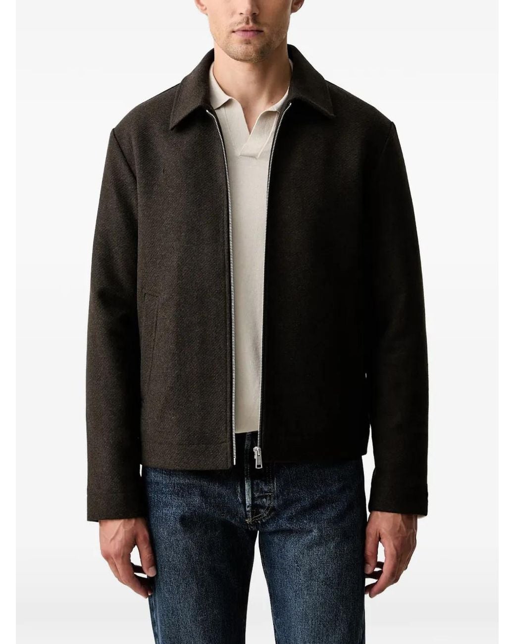 Marc O' Polo Black Zip-Up Collared Jacket for men