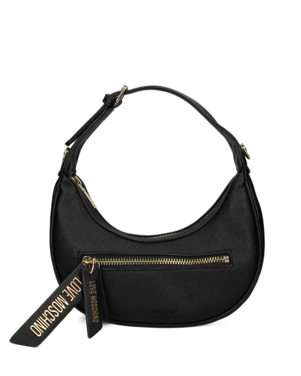 Love Moschino Black Logo-Plaque Shoulder Bag