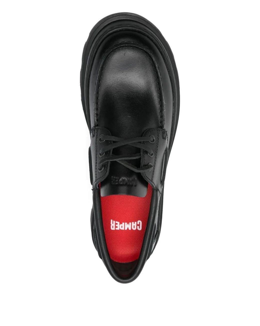 Camper Black Lace-Up Boat Shoes for men