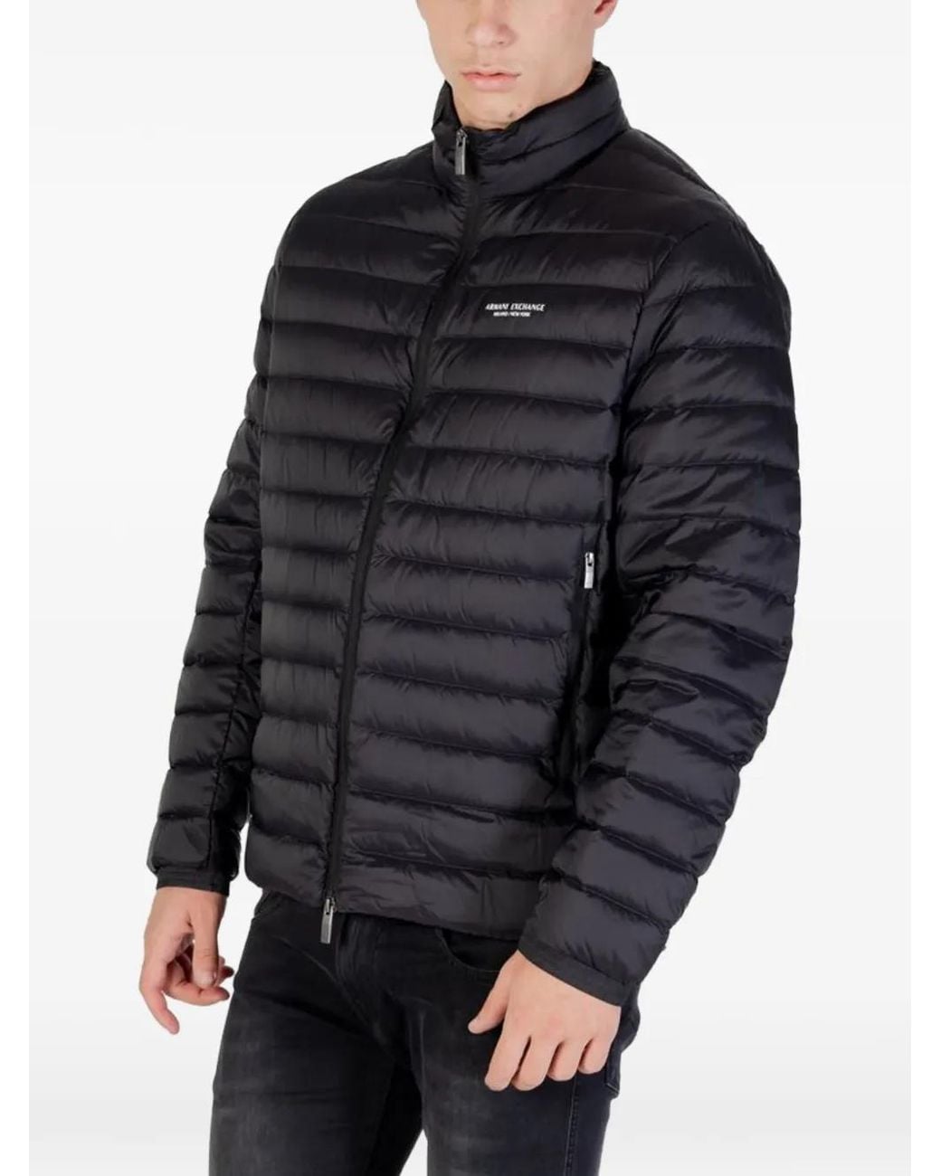 ARMANI EXCHANGE Gray Quilted Puffer Jacket for men