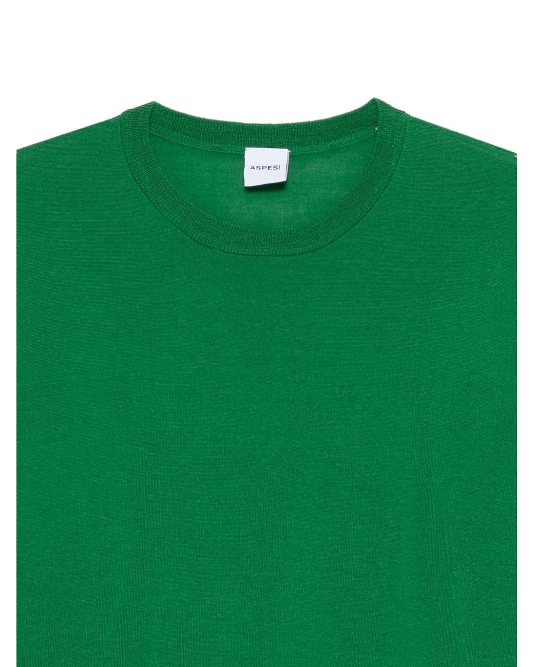 Aspesi Green Crew-Neck Sweater for men