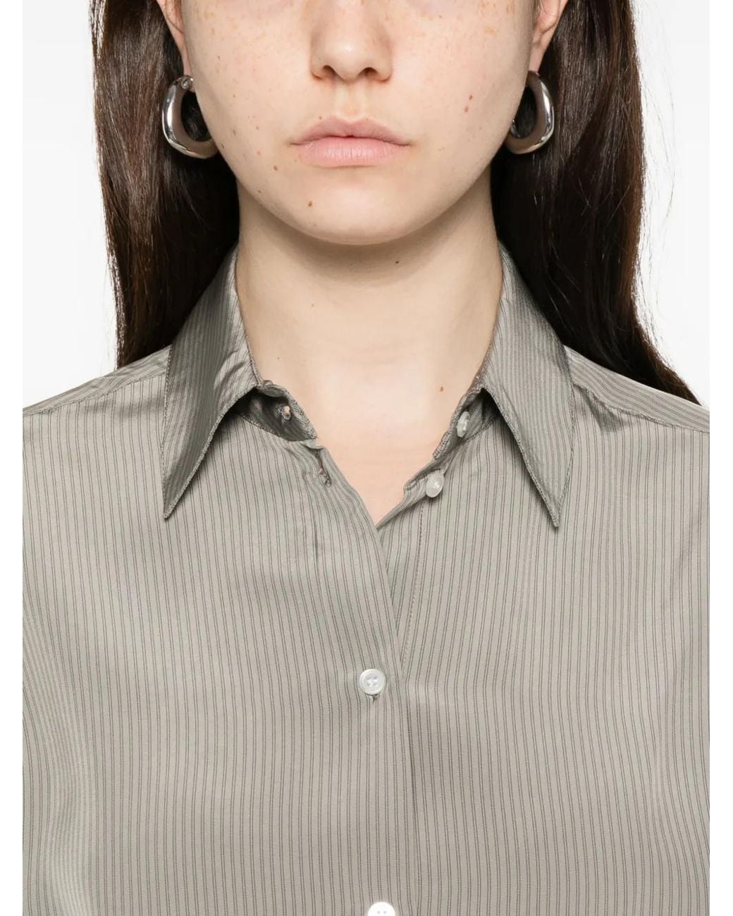 Rohe Gray Striped Button-Down Shirt