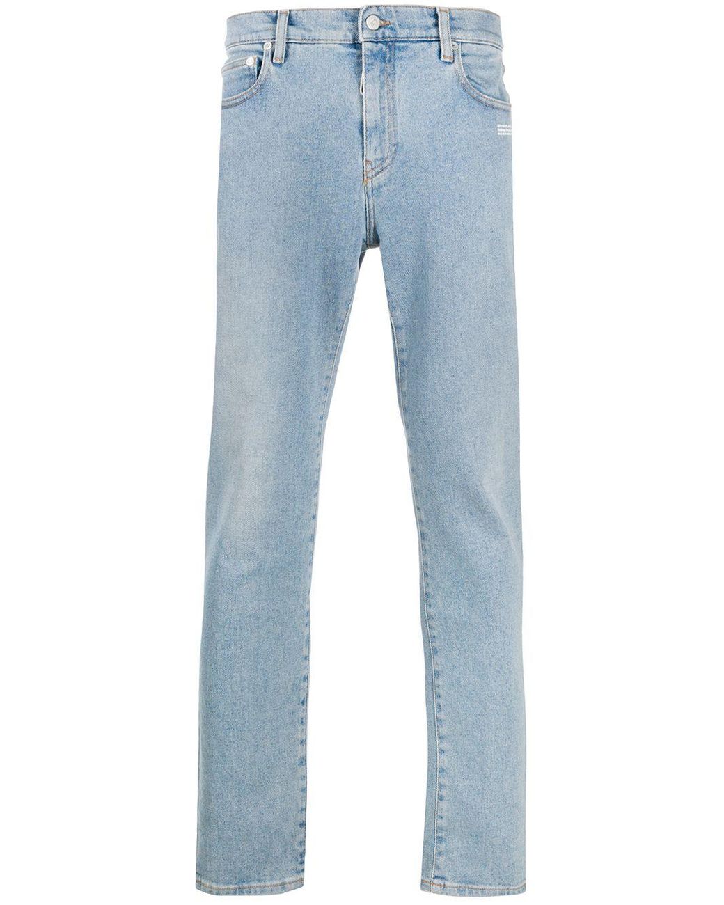 Save 60% Mens Clothing Jeans Slim jeans Off-White c/o Virgil Abloh Denim Diag-stripe Print Slim Fit Jeans in Blue for Men 