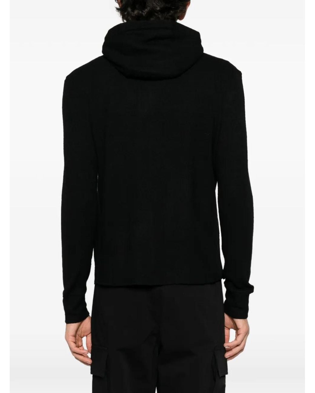 TONYWACK Black Zip-Up Drawstring Hoodie for men