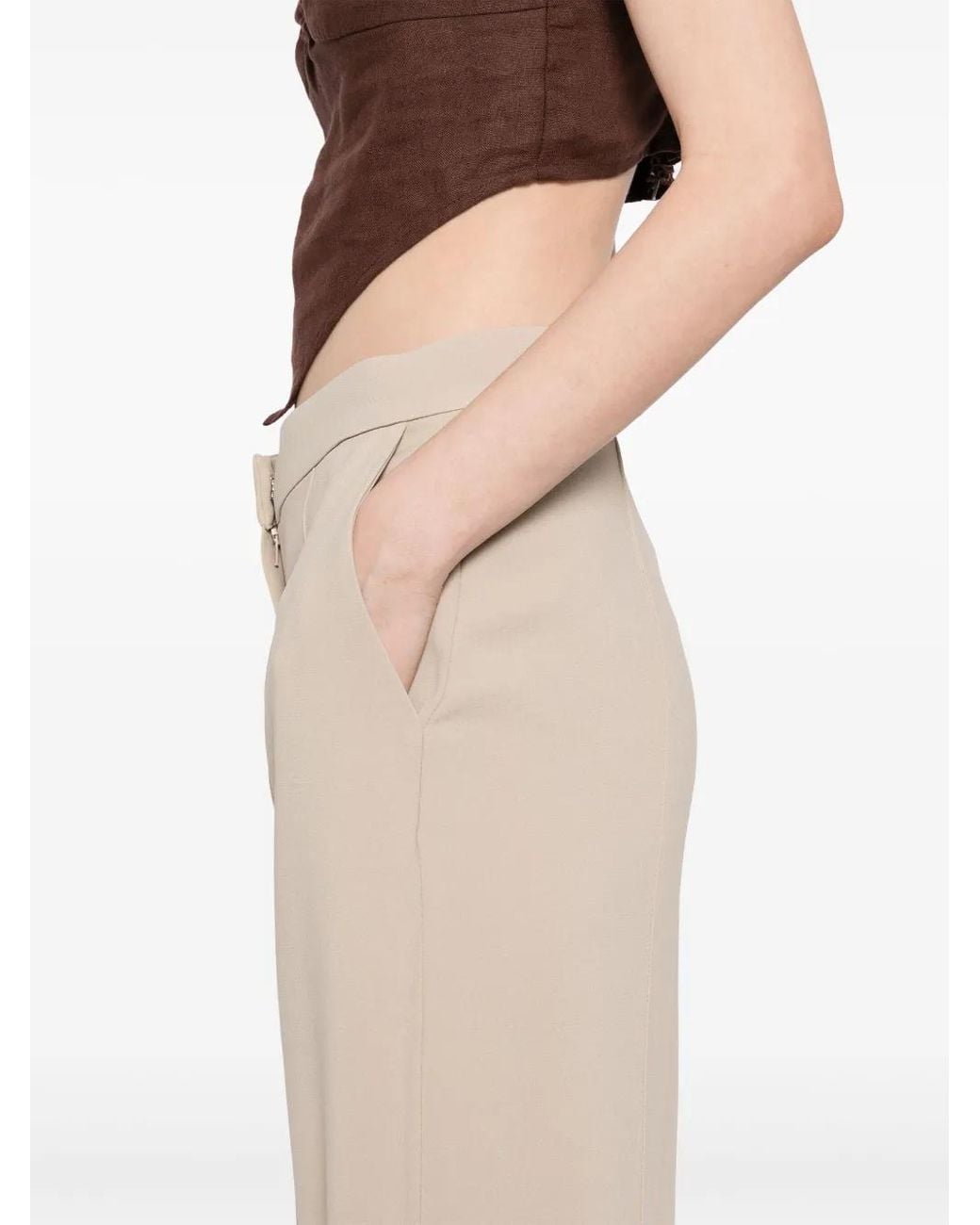 Elie Saab Natural Flared Trousers